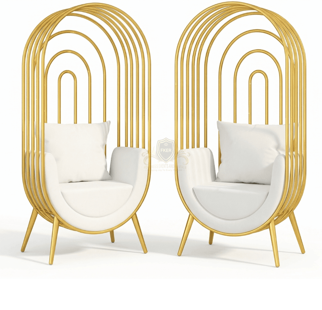 Gold Cage Chair from Four Kees Events and Rentals inventory