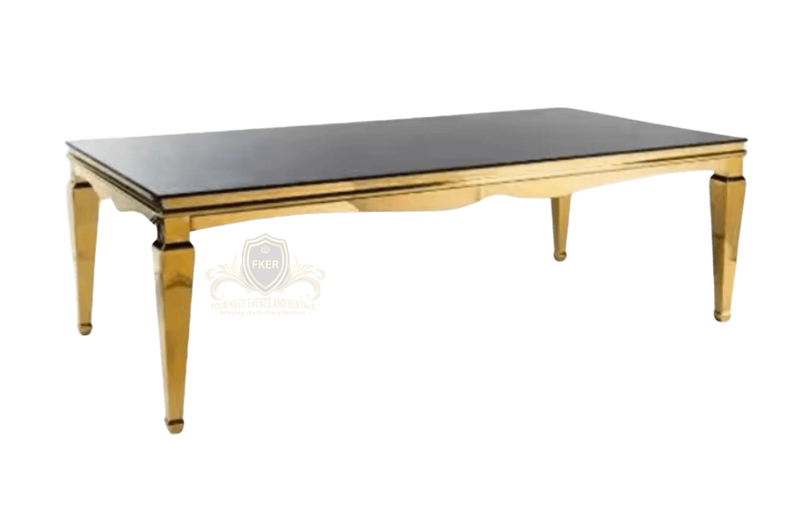 Gold Luxury Table Black from Four Kees Events and Rentals inventory