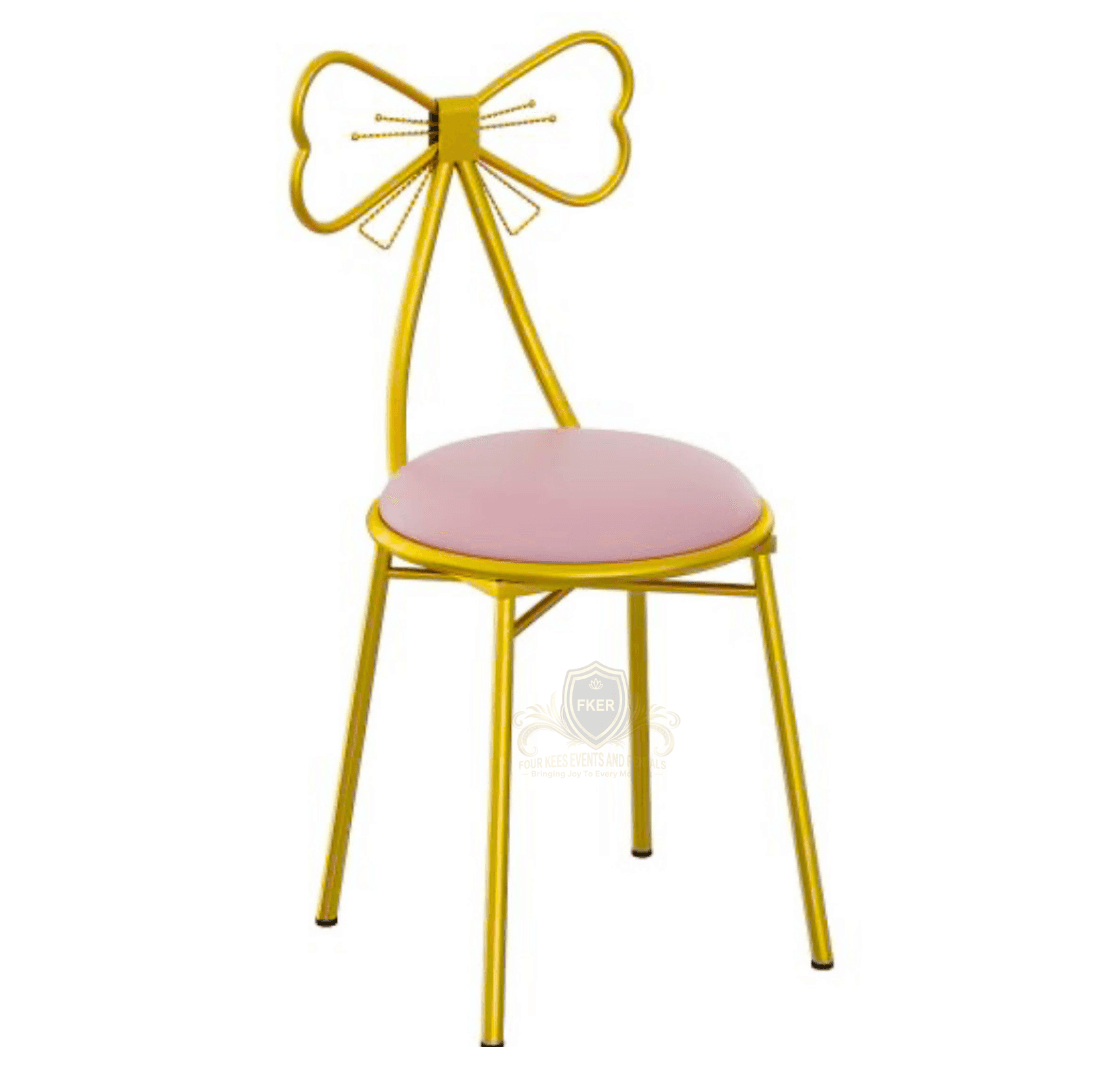 Pink Butterfly Chair from Four Kees Events and Rentals inventory