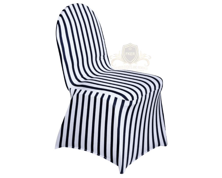 Spandex Chair Covers White Black from Four Kees Events and Rentals inventory