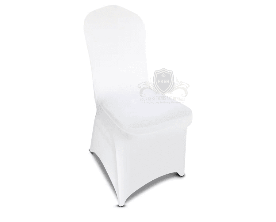 Spandex Chair Covers White from Four Kees Events and Rentals inventory