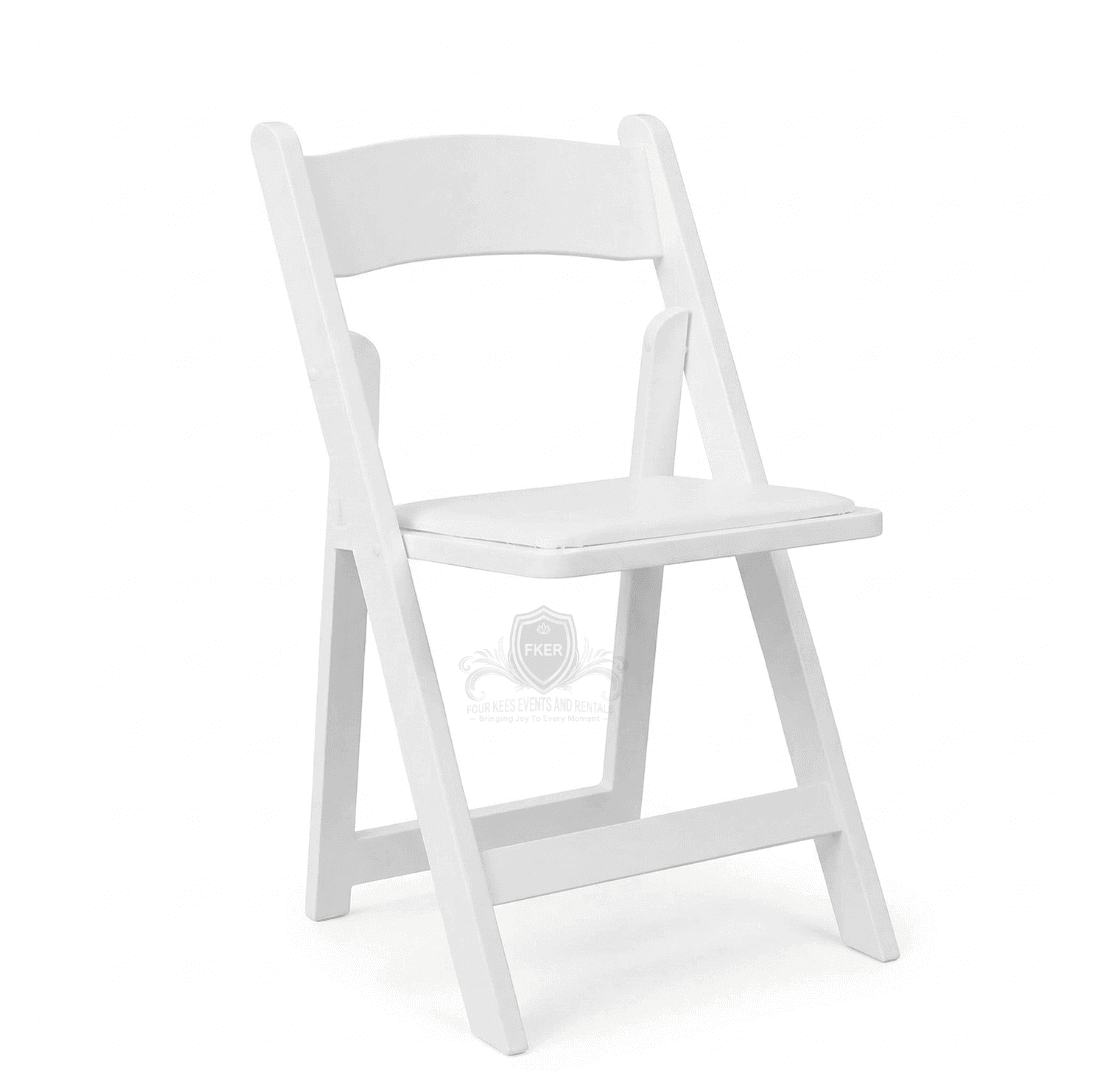 White Garden Chair Wooden from Four Kees Events and Rentals inventory