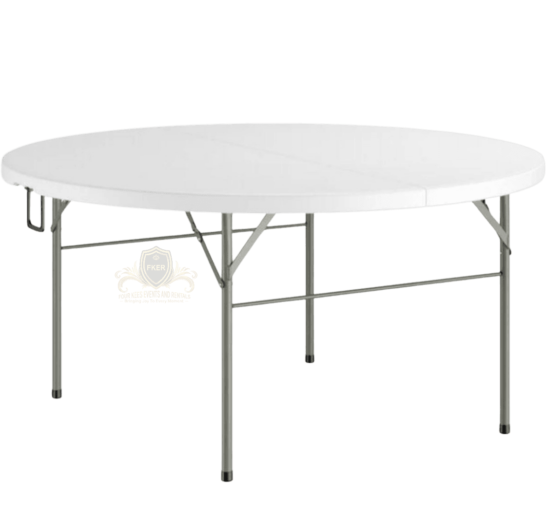White Round Table from Four Kees Events and Rentals inventory