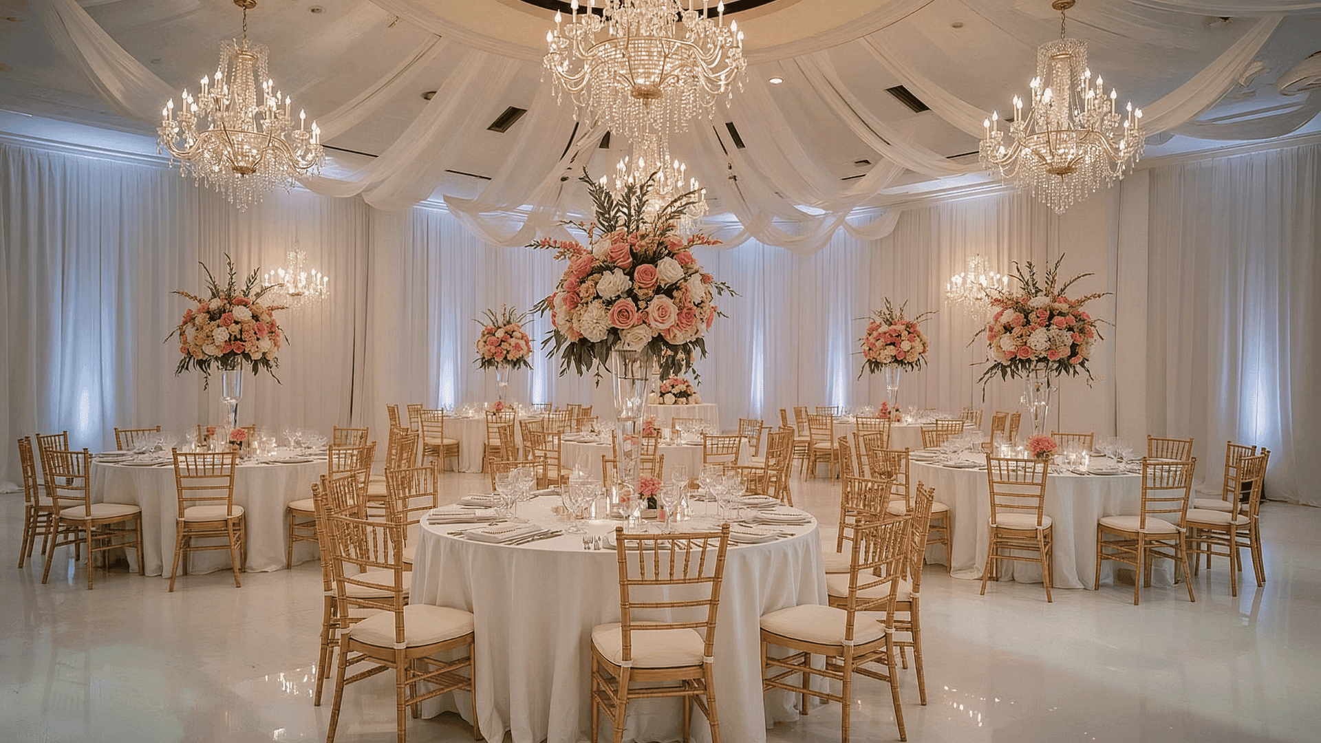 Curated event rental package setup with chairs, tables and decor